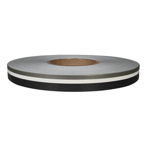 Black - Charcoal 13 mm  Dubbele striping