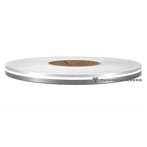 Silver - Charcoal 6,5 mm  Dubbele striping