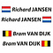 Rijdersnaam "Pro" met vlag (set 2 stuks)