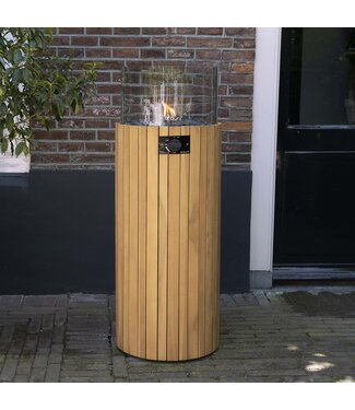 Cosi Fires Vuurpilaar voor buiten – Teak – Cosi Fires – Cosiscoop Pillar - Ø 36 x H 106 cm