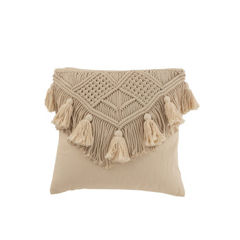 J-Line CUSHION COSY COTTON BEIGE S