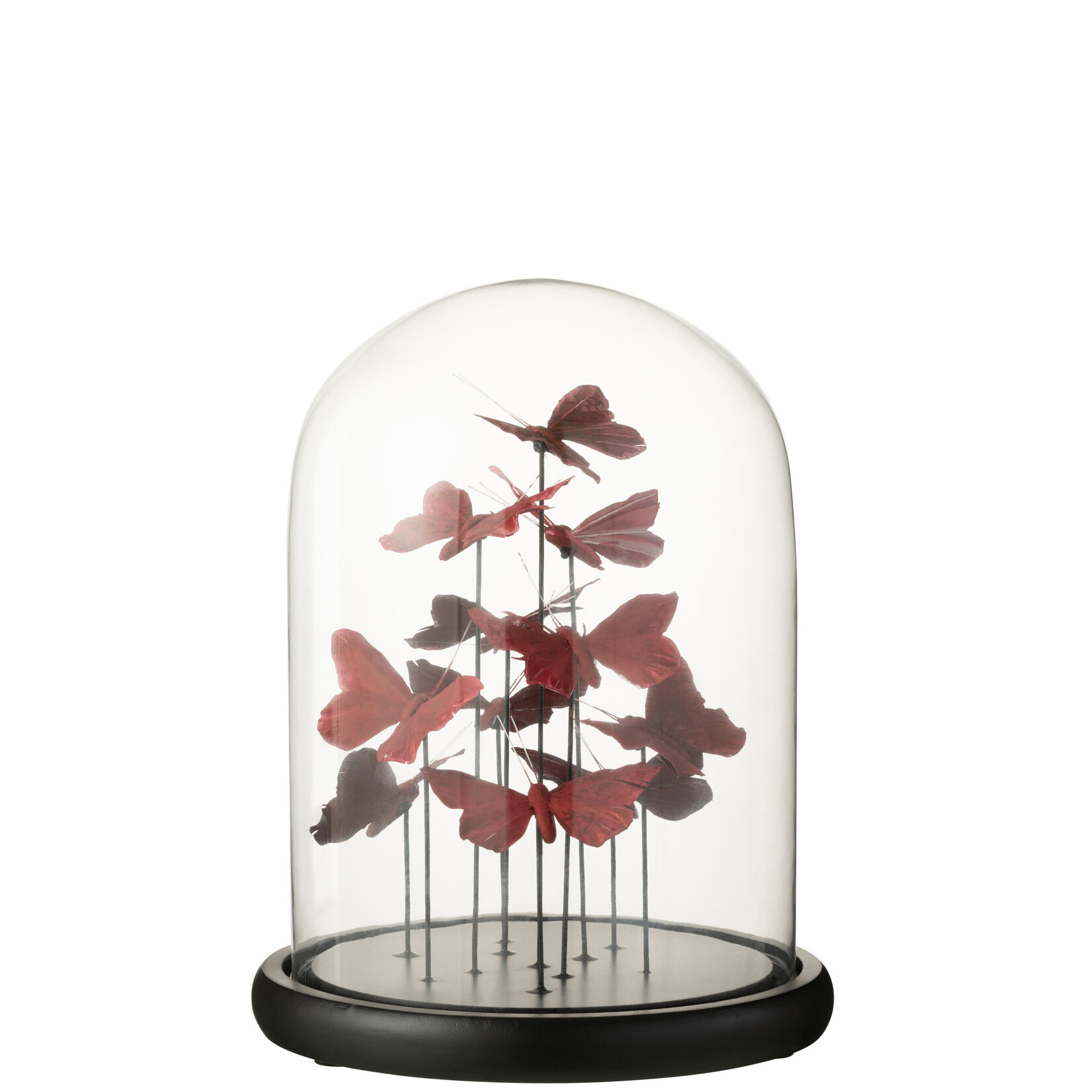 Vlinderstolp met rode vlinders - Woondecoratie - Ø 23x29 cm
