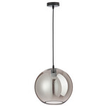 Hanglamp - Plafondlamp - Zilver - Rookglas - Rond - E27 - Ø 30cm