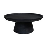 Salontafel Drum - Mat zwart - Ø75x32 cm - Mangohout
