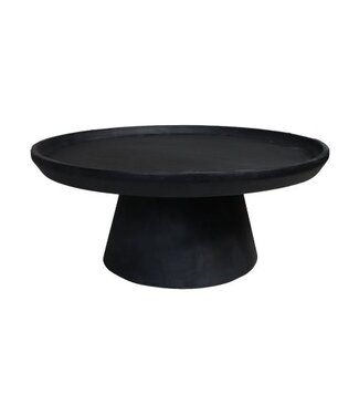 Salontafel Drum - Mat zwart - Ø75x32 cm - Mangohout