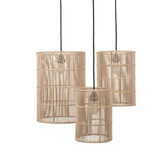 Rotan hanglamp - Naturel - Original Home - Tube Tall - Set van 3 - Ø 20-25-32 cm