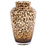Glazen cheeta vaas - Hudson - Vase the World - Bruin - Ø22,5 x H35 cm