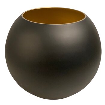 Mat zwarte ronde vaas - Zambezi - Vase the World - Ø25 x H20,5