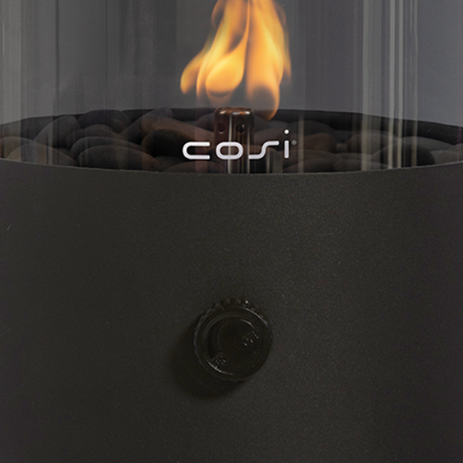 Cosi Fires - Cosiscoop XL - Zwart met rookglas - Tafelhaard - Ø 20,5 x H 30 cm