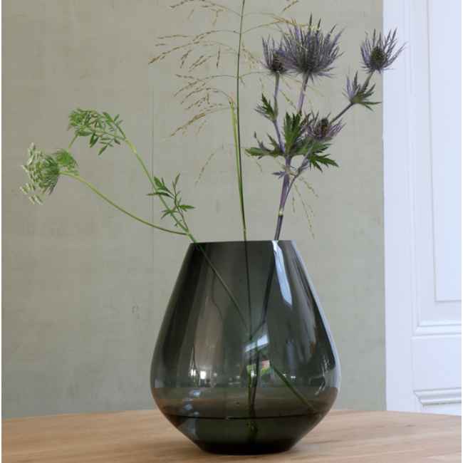 Windlicht Tasman - Smoked Grey -  Ø18 x H20 cm