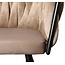 Homerebels Collection Gevlochten eetkamerstoel Sand White – beige velvet eetkamerstoel met armleuning en gevlochten rugleuning - Wave chair