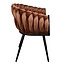 Homerebels Collection Eetkamerstoel Koper ‘Wave Chair’ – Gevlochten rugleuning – Velvet eetkamerstoel