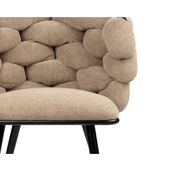 Pole to Pole Eetkamerstoel  Goudbruin ‘Rock Chair’ – Gevlochten rugleuning – Stof – Pole to Pole  - 63x64x77 cm