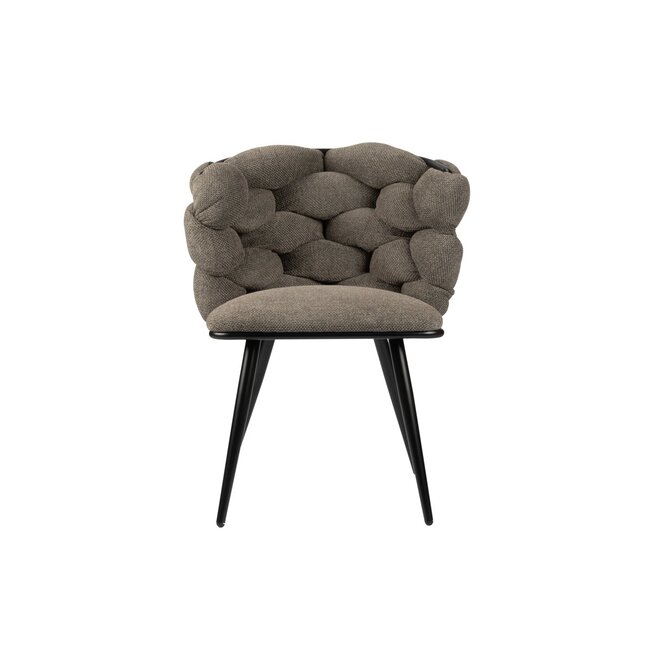 Pole to Pole Eetkamerstoel Taupe ‘Rock Chair’ – Gevlochten rugleuning  - Stof -  Pole to Pole - 63x64x77 cm