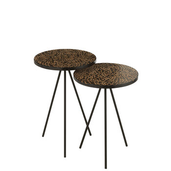 J-Line S/2 Sidetable Rings Resin Brown/Black