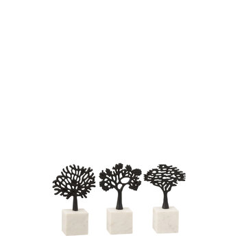 J-Line Figure Tree On Foot Aluminium/Marble Black/White Ass3