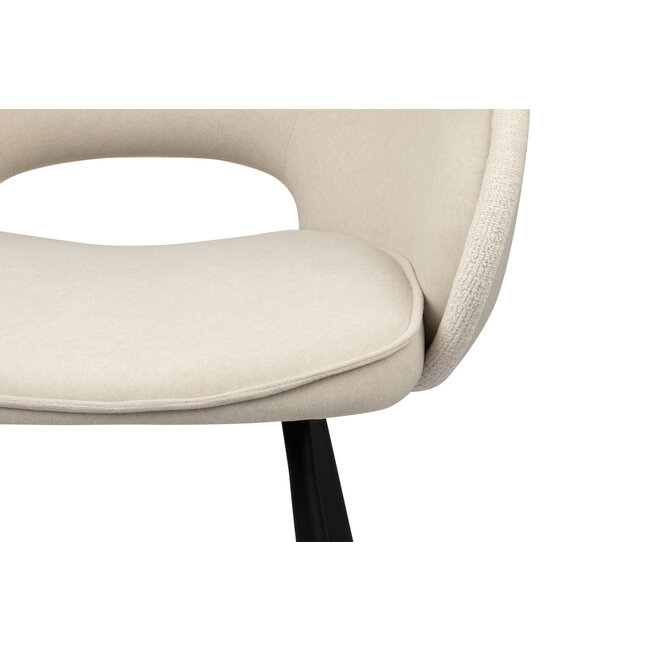 Beige eetkamerstoel met armleuning - Eetkamerstoel aanbieding