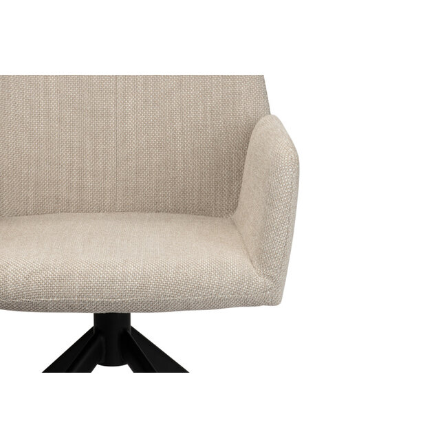 Draaibare eetkamerstoel met armleuning - Storm - Beige