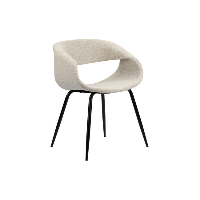 Beige eetkamerstoel met armleuning Whale - Stof eetkamerstoel