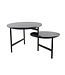 PTMD Waze Black Marble iron coffeetable marble top rnd