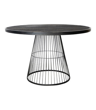 PTMD Ginna Black metal coffee table cone foot round