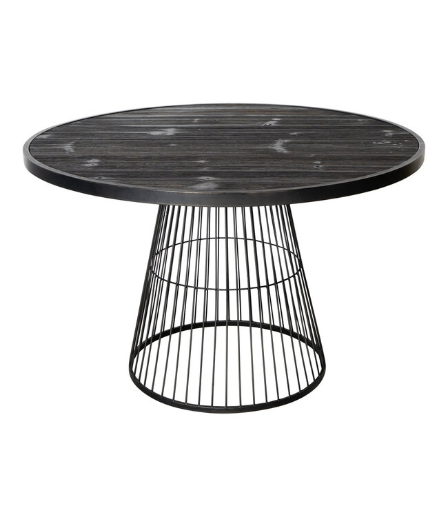 PTMD Ginna Black metal coffee table cone foot round