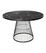 PTMD Ginna Black metal coffee table cone foot round