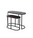 PTMD Janca Black iron sidetable oval aluminum top SV2