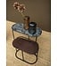 PTMD Janca Black iron sidetable oval aluminum top SV2