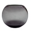 Ronde glazen vaas van grijs rookglas - Vase the World