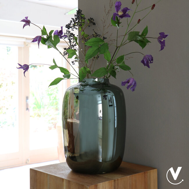 Bloemenvaas Artic in antraciet met extra glanzende coating - Vase the World