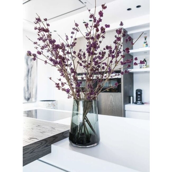Grijze bloemenvaas Siret - Vase the World - Ø20 x H35 cm