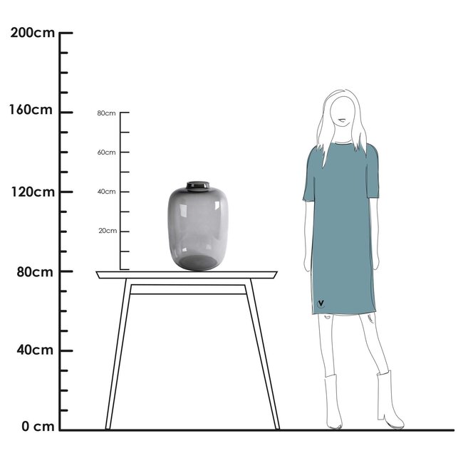 Grijze vaas Kara - Vase the World