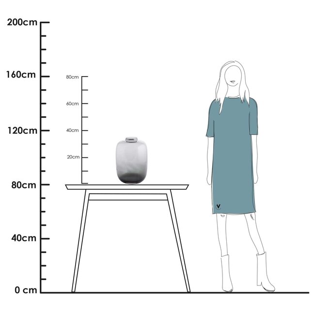 Grijze vaas Kara - Vase the World