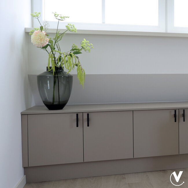 Glazen vaas Tugela, grijze bloemenvaas - Vase the World