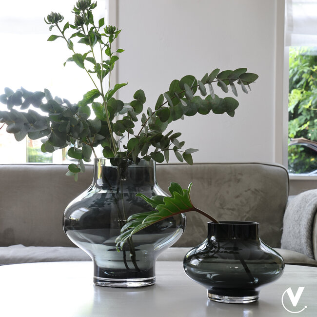 Grijze glazen vaas Ruvuma - Vase the World