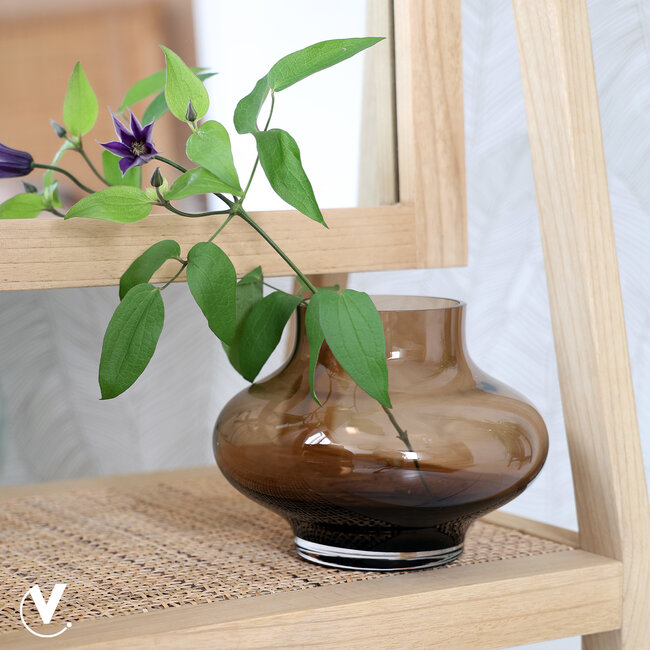 Taupe glazen vaas Ruvuma - Vase the World