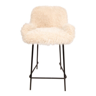 PTMD Barkruk Leander - Beige Hair - Zithoogte 68 cm