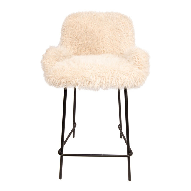 PTMD Barkruk Leander - Beige Hair - Zithoogte 68 cm