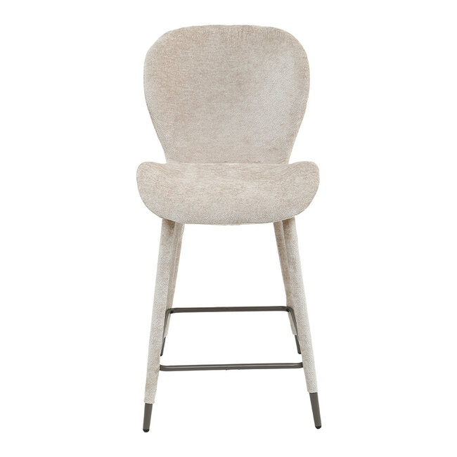 PTMD Thor barkruk met rugleuning - Barstoel beige - Zithoogte 69 cm