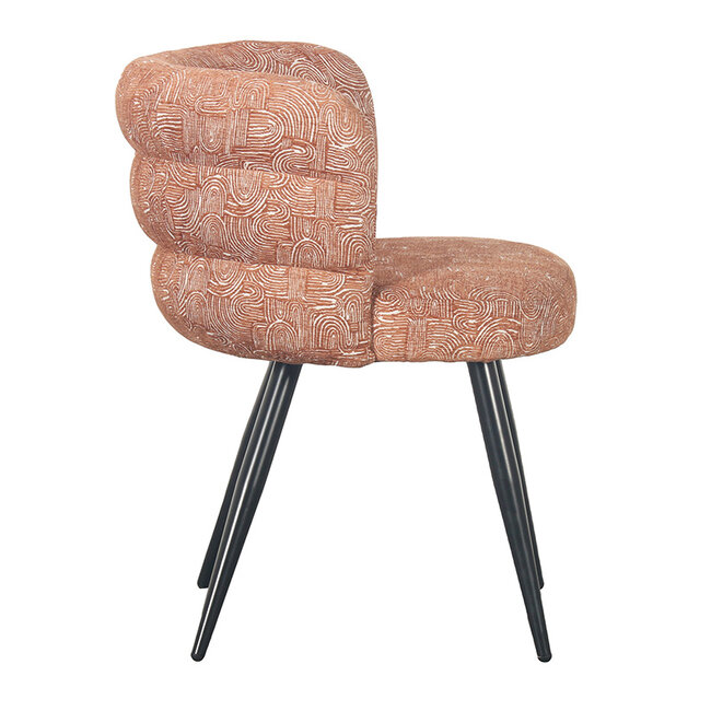 Pole to Pole Terracotta eetkamerstoel Cloud met stijlvolle print - Eetkamerstoel oranje - Luxe eetkamerstoel