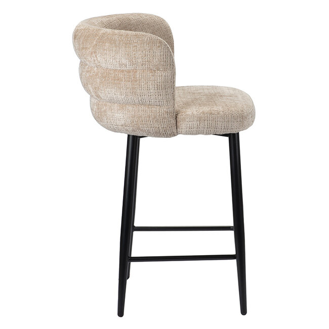 Pole to Pole Barkruk met rugleuning - Cloud - Beige barstoel Cloud - Zithoogte 65 cm