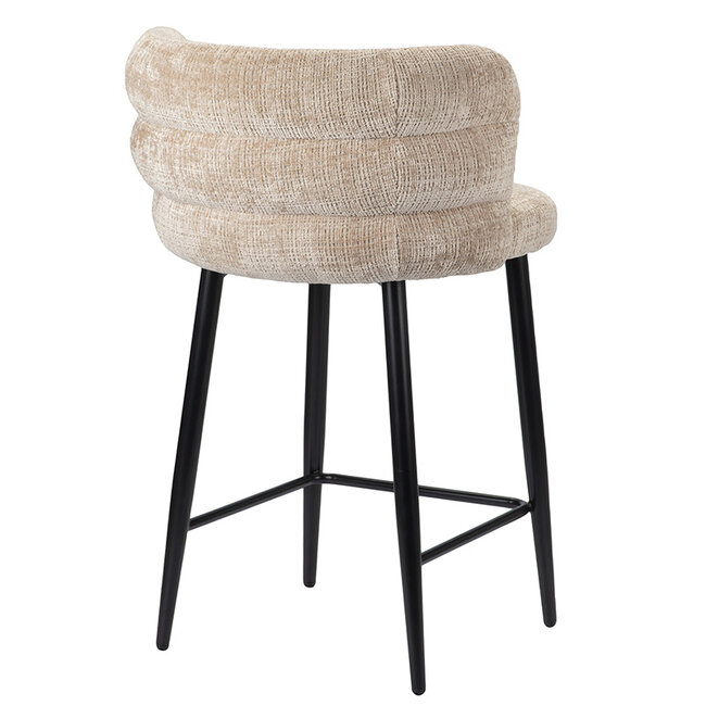 Pole to Pole Barkruk met rugleuning - Cloud - Beige barstoel Cloud - Zithoogte 65 cm