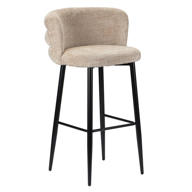 Pole to Pole Barkruk met rugleuning - Cloud - Beige barstoel Cloud - Zithoogte 80 cm
