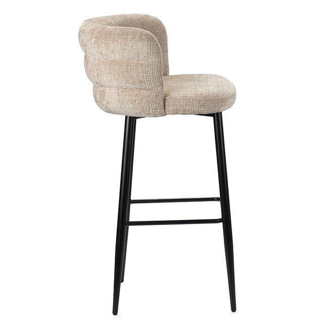 Pole to Pole Barkruk met rugleuning - Cloud - Beige barstoel Cloud - Zithoogte 80 cm