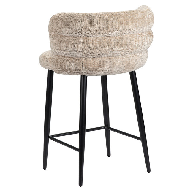 Pole to Pole Barkruk met rugleuning - Cloud - Beige barstoel Cloud - Zithoogte 65 cm