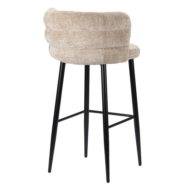 Pole to Pole Barkruk met rugleuning - Cloud - Beige barstoel Cloud - Zithoogte 80 cm