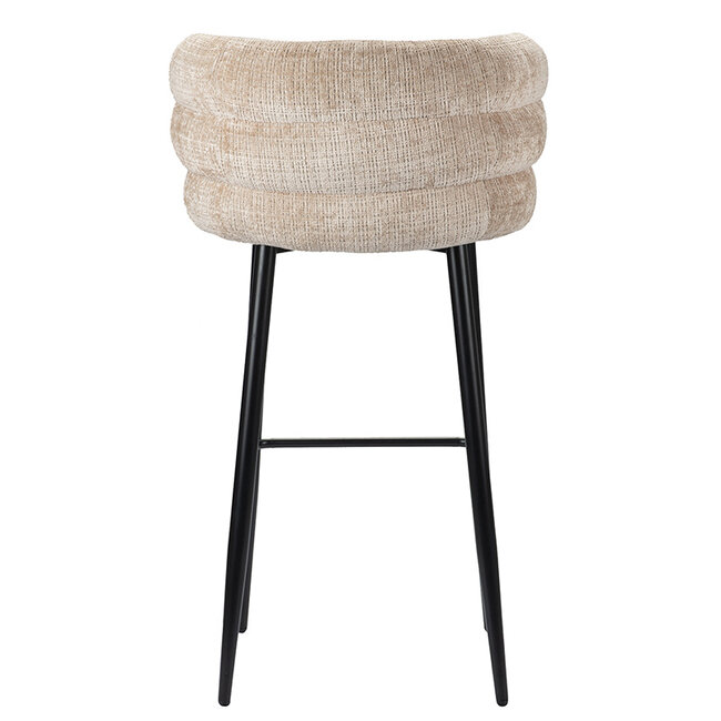 Pole to Pole Barkruk met rugleuning - Cloud - Beige barstoel Cloud - Zithoogte 80 cm