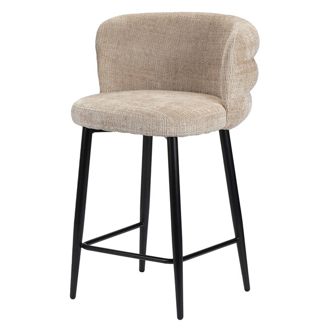 Pole to Pole Barkruk met rugleuning - Cloud - Beige barstoel Cloud - Zithoogte 65 cm