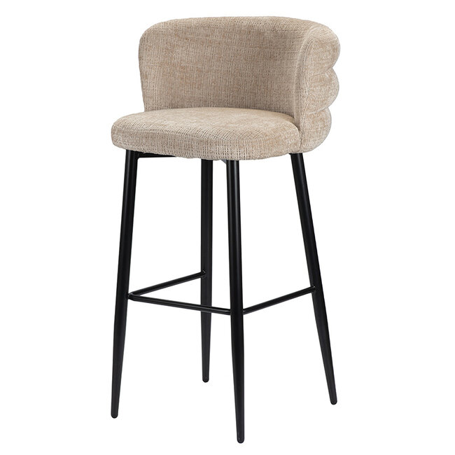 Pole to Pole Barkruk met rugleuning - Cloud - Beige barstoel Cloud - Zithoogte 80 cm